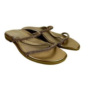 Vionic NWOB Prism Sandal Gold Color Size 8M Strappy Metallic Leather Slides